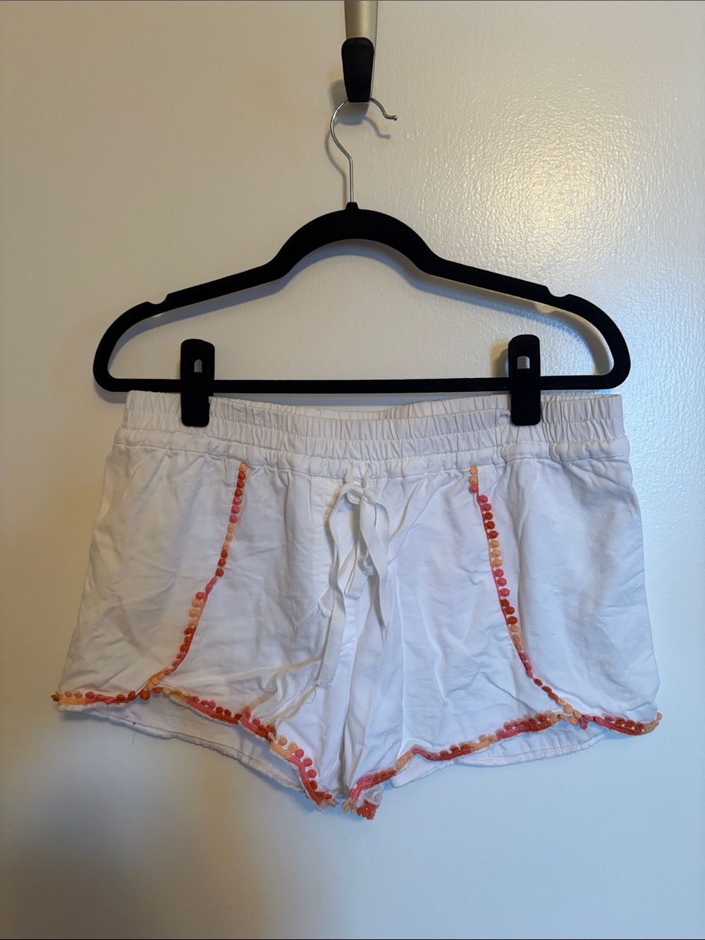 LOFT White Shorts with Orange / Pink  Trim